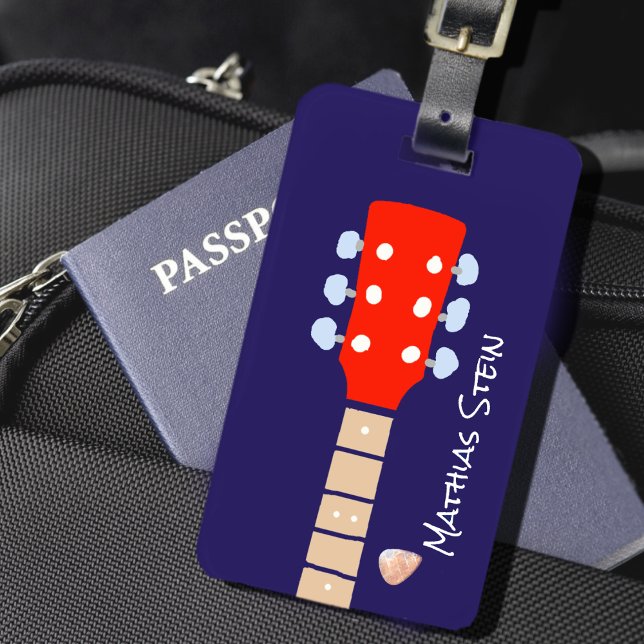Cool Rock Guitar Musicians Travel Luggage Tag (Creator Uploaded)