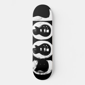 Cool Rock Guitars Black Skateboard Deck by ZionMade at Zazzle