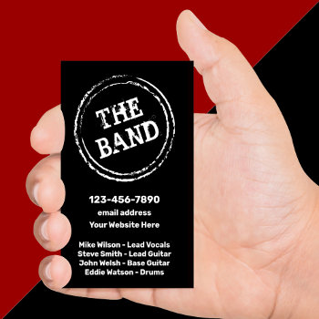 Cool Rock N Roll Band Business Contact Cards by Luckyturtle at Zazzle