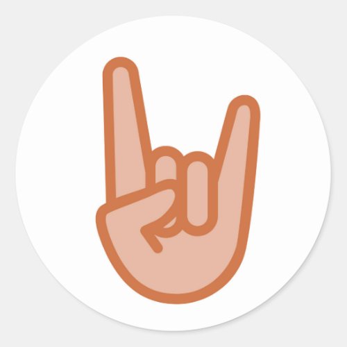 Cool Rock On Hand Emoji Classic Round Sticker