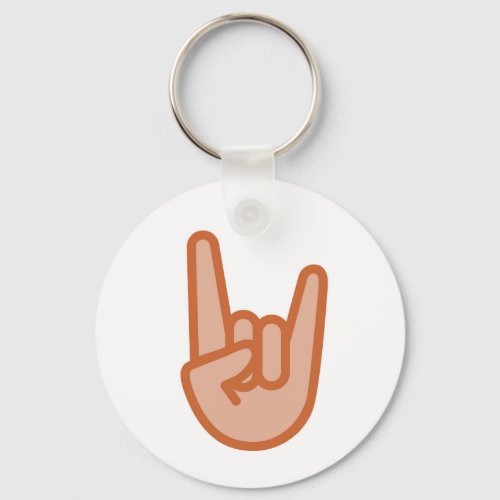 Cool Rock On Hand Emoji Keychain