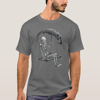 Cool Rock On Skeleton Moon Cool Rock Emo Punk Goth T-Shirt