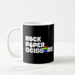 Cool Rock Paper Scissors Lesbian LGBTQ Pride Coffee Mug