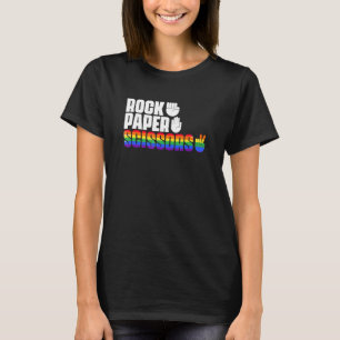 Cool Rock Paper Scissors Lesbian LGBTQ Pride T-Shirt