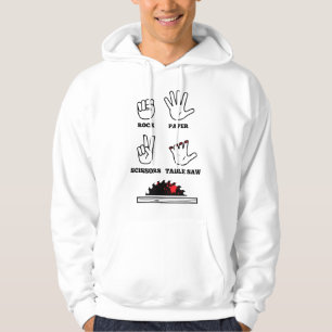 Cool Rock Paper Scissors Table Saw Carpenters Hoodie