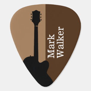 Cool Rock Personalized Brown Monogrammed Guitar Pick