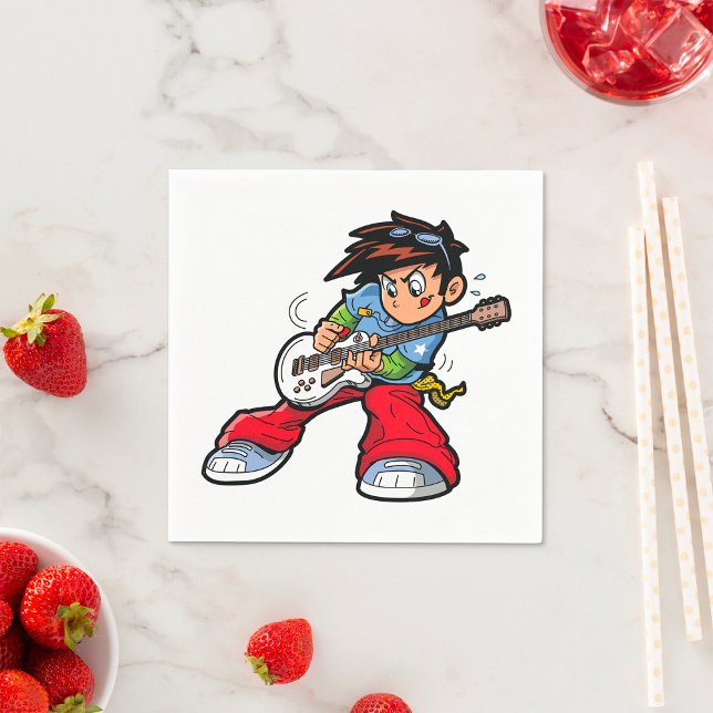 Cool Rock Star Guitarist Fun Musician  Napkins (Creator Uploaded)