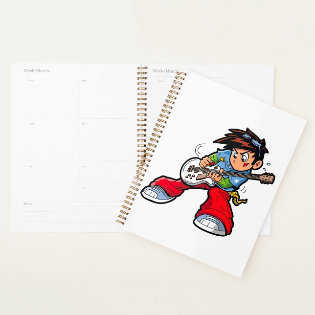 Cool Rock Star Guitarist Fun Musician  Planner (Creator Uploaded)