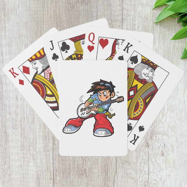 Cool Rock Star Guitarist Fun Musician  Poker Cards (Creator Uploaded)
