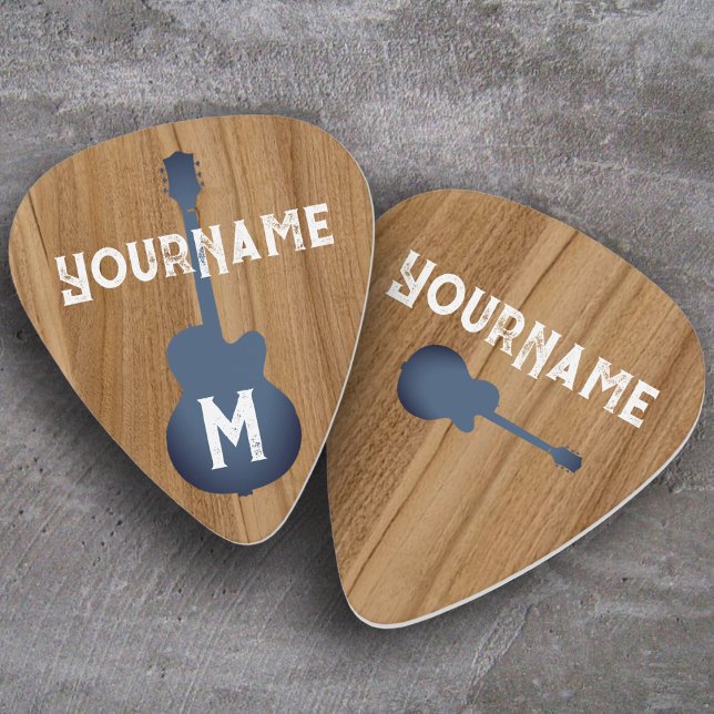 Cool Rock Wood Blue Guitar Pick (Creator Uploaded)