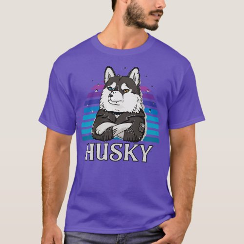 Cool Rocker Husky Dog Lover  T_Shirt