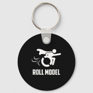 Cool Roll Model _ Funny Handicapped Person Wheelch Keychain