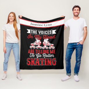 cool roller skating add name fleece blanket