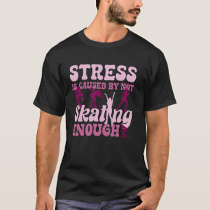Cool Roller Skating Skate Girl 1970s Retro Stress T-Shirt