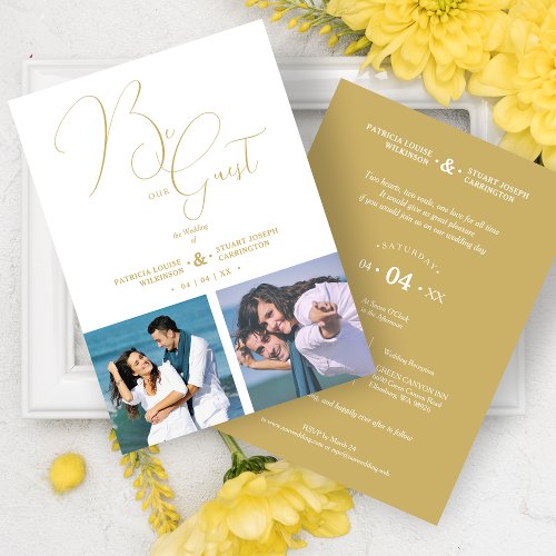 Cool Romantic 2 Multi Photos Be Our Guest Wedding Invitation