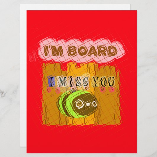 Cool Romantic Funny I Miss You I am Bored (Front/Back)