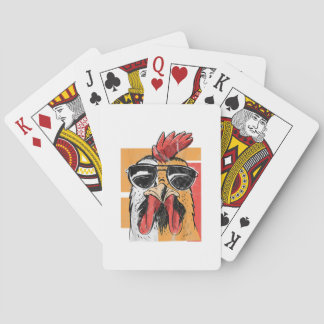Cool Rooster Wearing Sunglasses Retro Vintage Chic Poker Cards