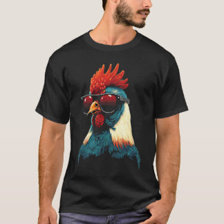 Cool Rooster Wearing Sunglasses Retro Vintage Chic T-Shirt