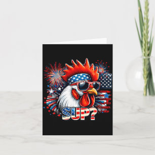 Cool Rooster with Sunglasses Sup Retro Farm Vibes Card