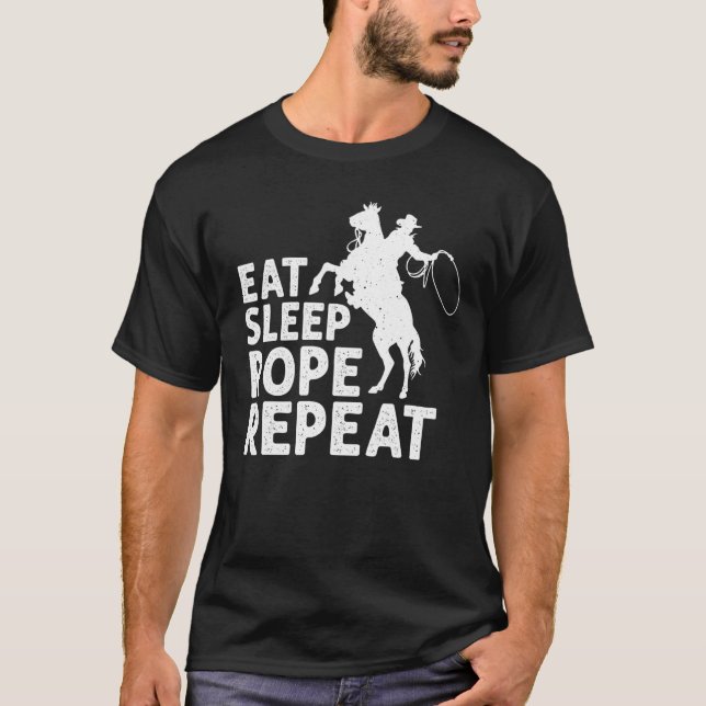 Cool Roping For Men Women Bull Rider Cowboy Access T-Shirt (Front)