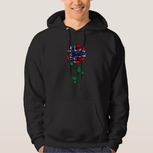 Cool rose flower norway flag rose hoodie