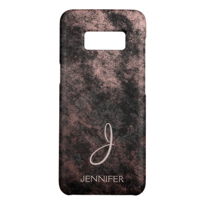 Cool Rose Gold Foil and Black Pattern Monogram Case-Mate Samsung Galaxy S8 Case