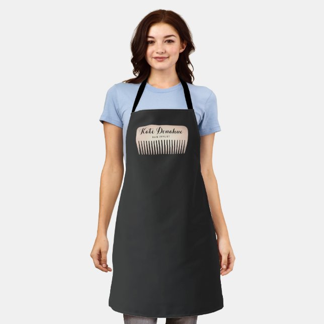 Cool Rose Gold Hair Stylist Comb Hair Salon  Apron (Worn)