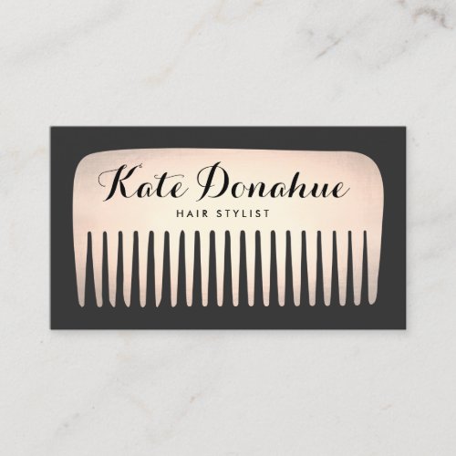 Cool Rose Gold Hair Stylist Comb Hair Salon Business Card