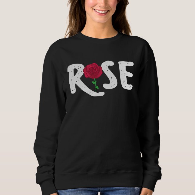 Cool Rose Simple Line Rose Sweatshirt (Front)