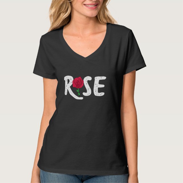 Cool Rose Simple Line Rose T-Shirt (Front)