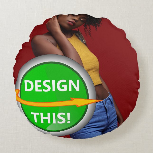 COOL! Round Throw Pillow 16" Polyester - Customize (Front)