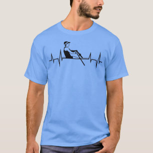 Cool Rowing Heartbeat Single Scull Rower Athlete T-Shirt