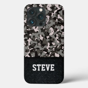 Cool Rugged Camo Name Men's Stylish iPhone 13 Pro Case