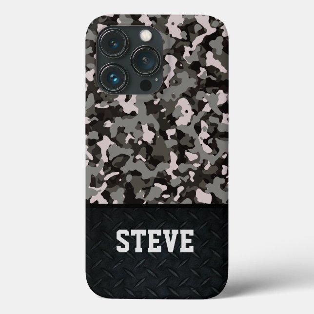 Cool Rugged Camo Name Men's Stylish Case-Mate iPhone Case (Back)
