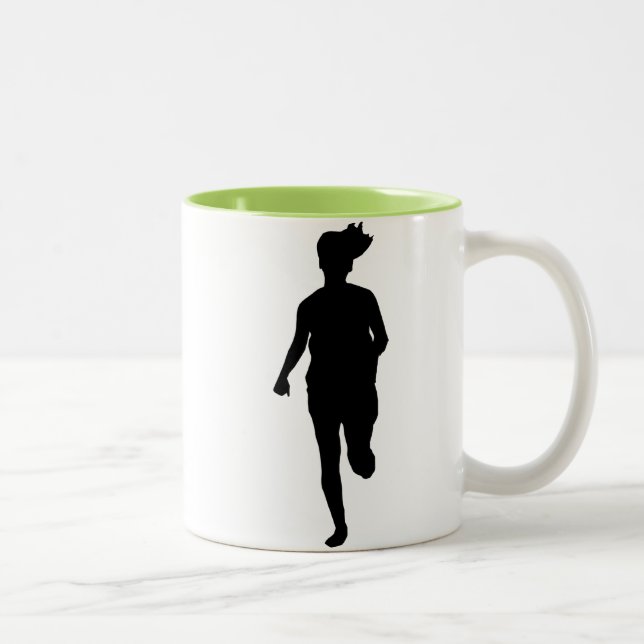 Cool Running Girl Two-Tone Coffee Mug (Right)