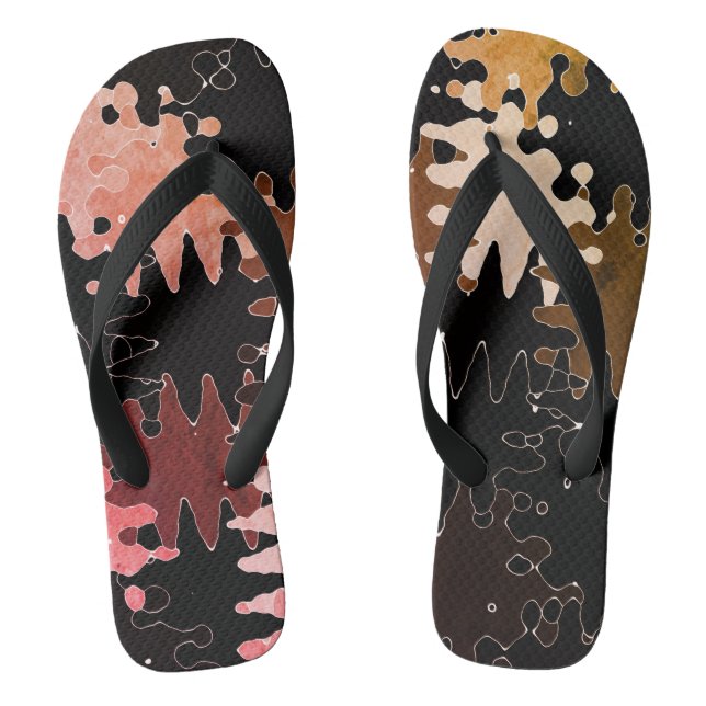 COOL Rustic Abstract Shapes Flip Flops (Footbed)