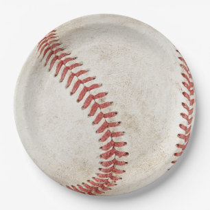 Cool rustic baseball Sport team Modern Paper Plates