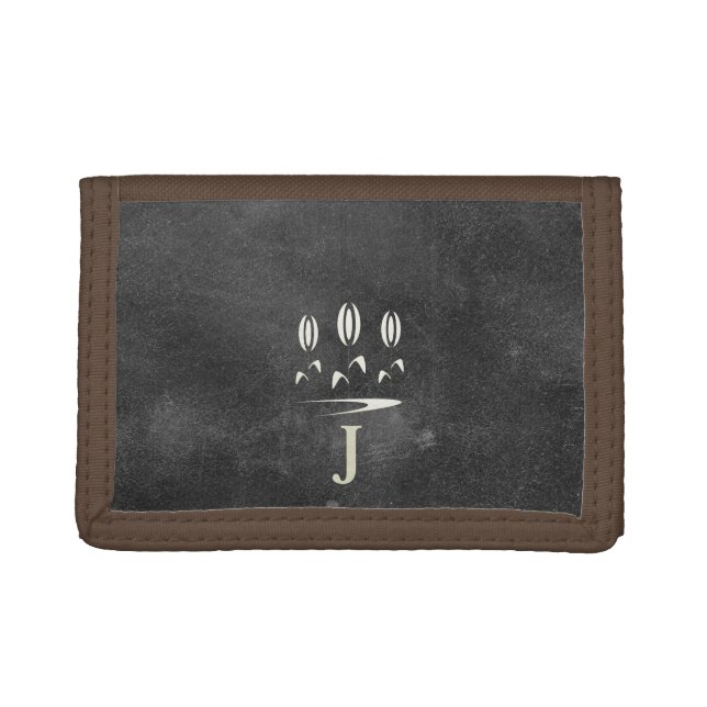 Cool Rustic Black Leather Look Gardener Wallet (Front)