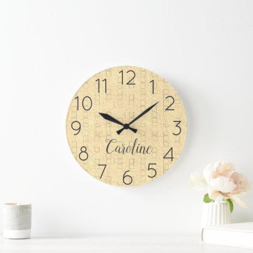 Cool Rustic Clay Look Add Name Wall Clock