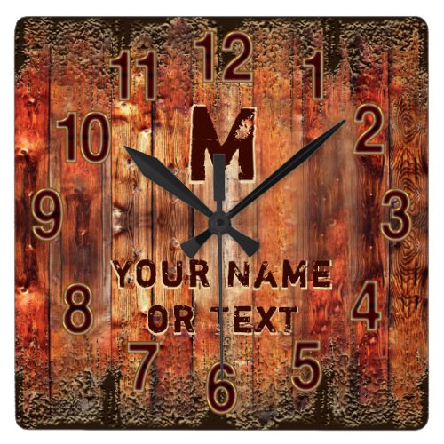 Cool Rustic Clock Personalized with YOUR TEXT