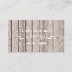 Cool Rustic Country Wooden Texture Look Business Card at Zazzle