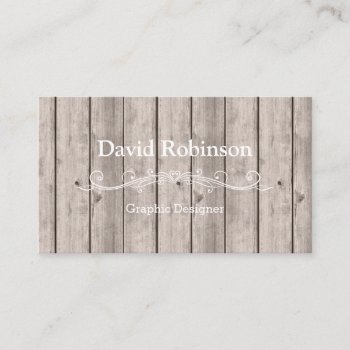 Cool Rustic Country Wooden Texture Look Business Card by CardHunter at Zazzle