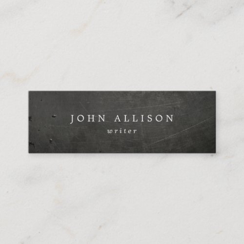 Cool Rustic Guys Black Scratched Metal Mini Business Card