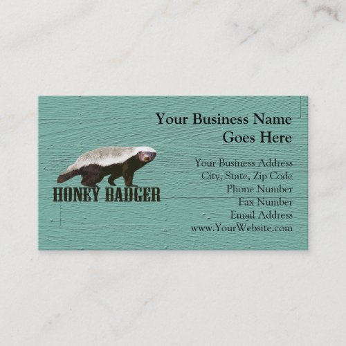 Cool Rustic Honey Badger Business Card Template