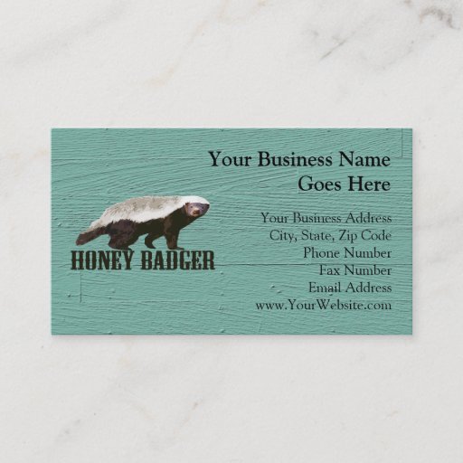 Customizable Cool Rustic Honey Badger Business Card Template