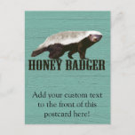 Cool Rustic Honey Badger Postcard