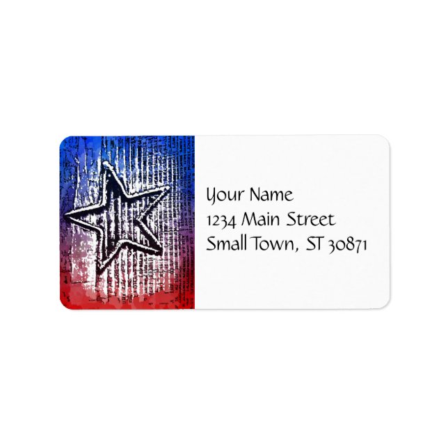 Cool Rustic Lone Star Pop Art Print Label (Front)