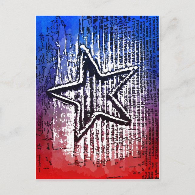 Cool Rustic Lone Star Pop Art Print Postcard (Front)