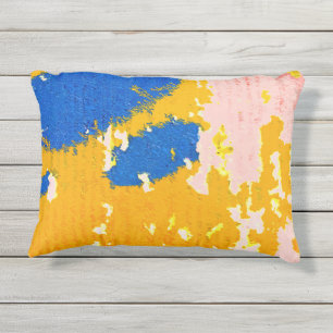 COOL Rustic Peeling Paint Orange Yellow Blue Pink Outdoor Pillow