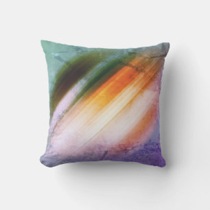 Cool Rustic Purple Blue Orange Yellow Stripes Outdoor Pillow
